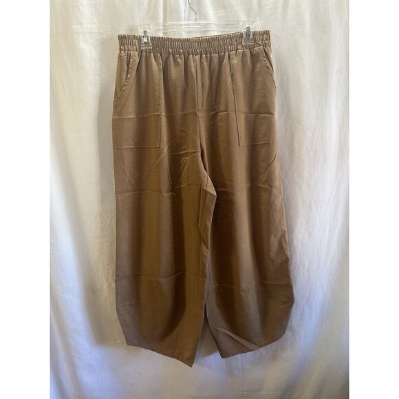 Feiersi Wide-Leg Tan Pants – Size Large - Picture 1 of 6